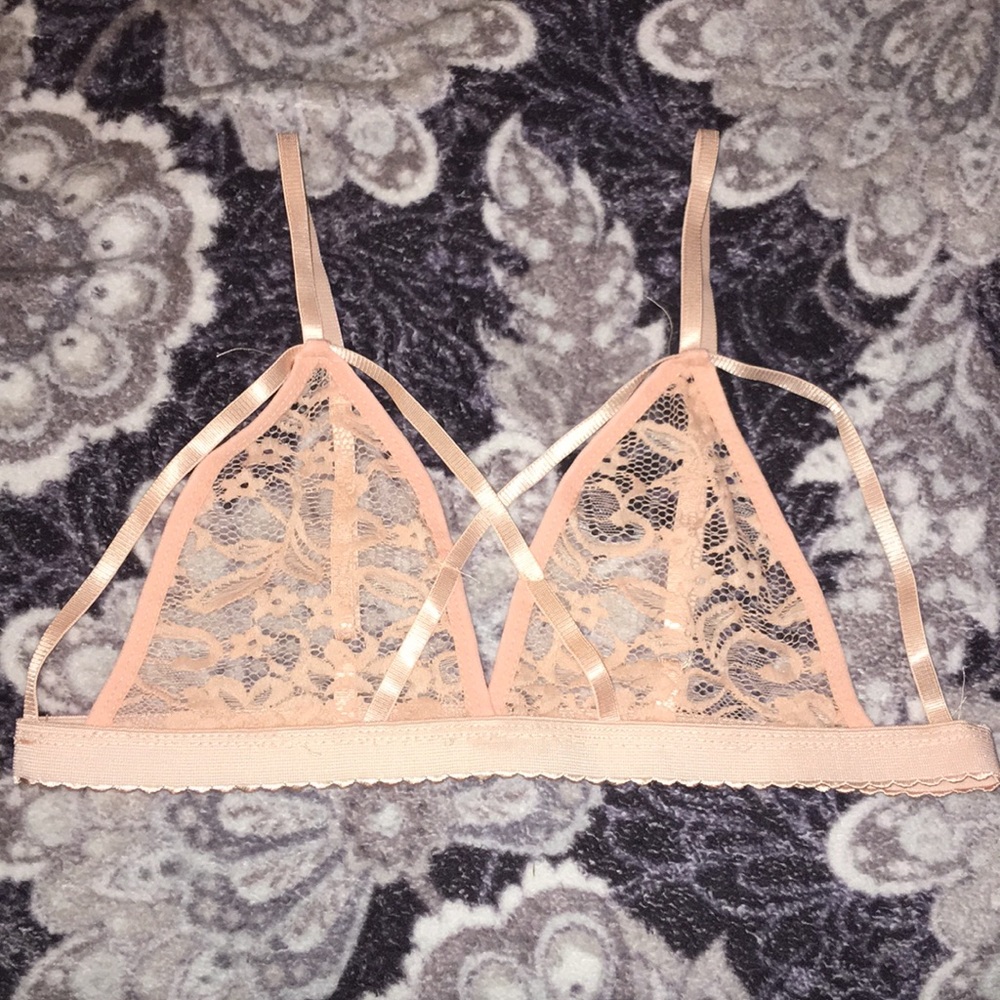 Pink floral bralette